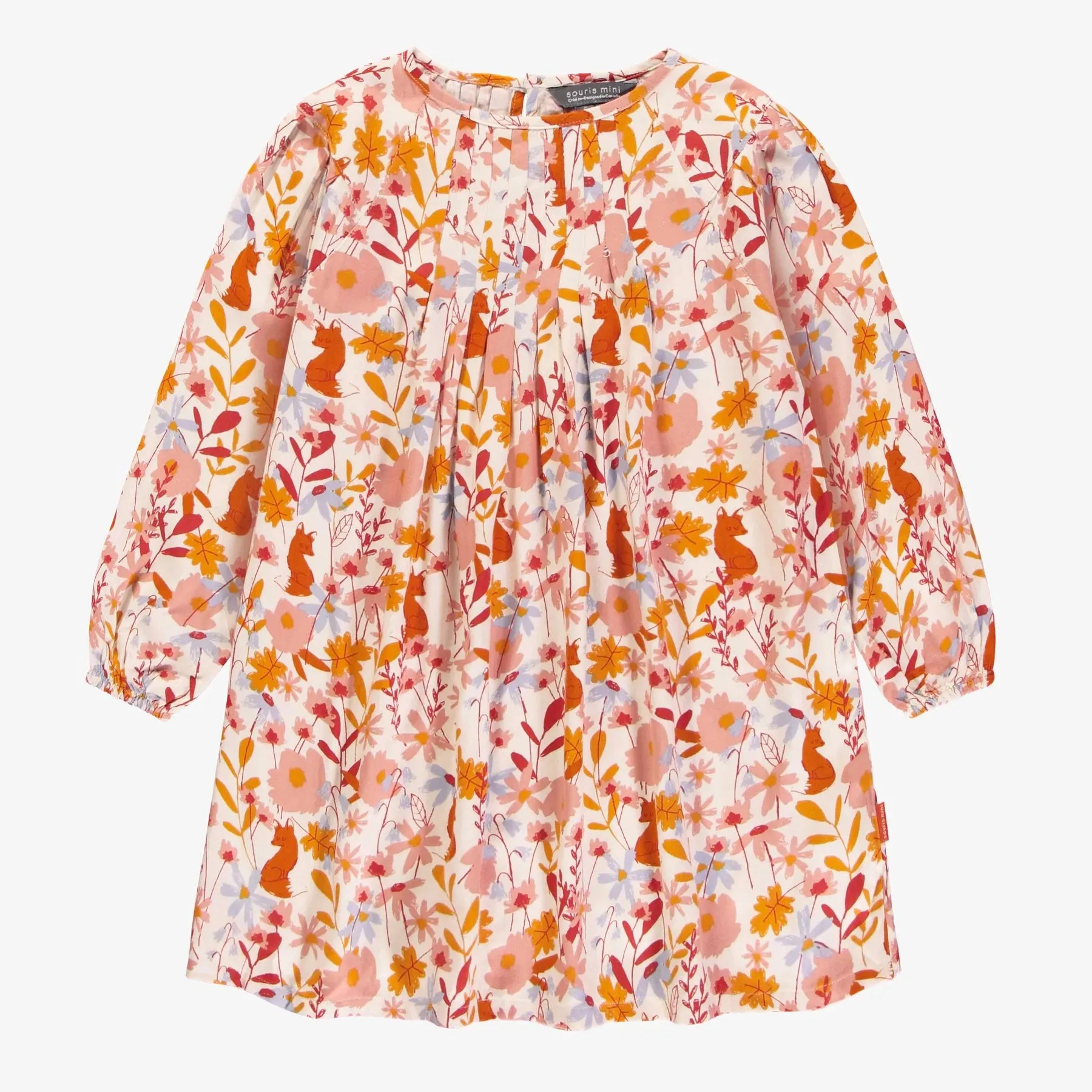 The Katy Long Sleeve Floral Dress - Cream - KIDS