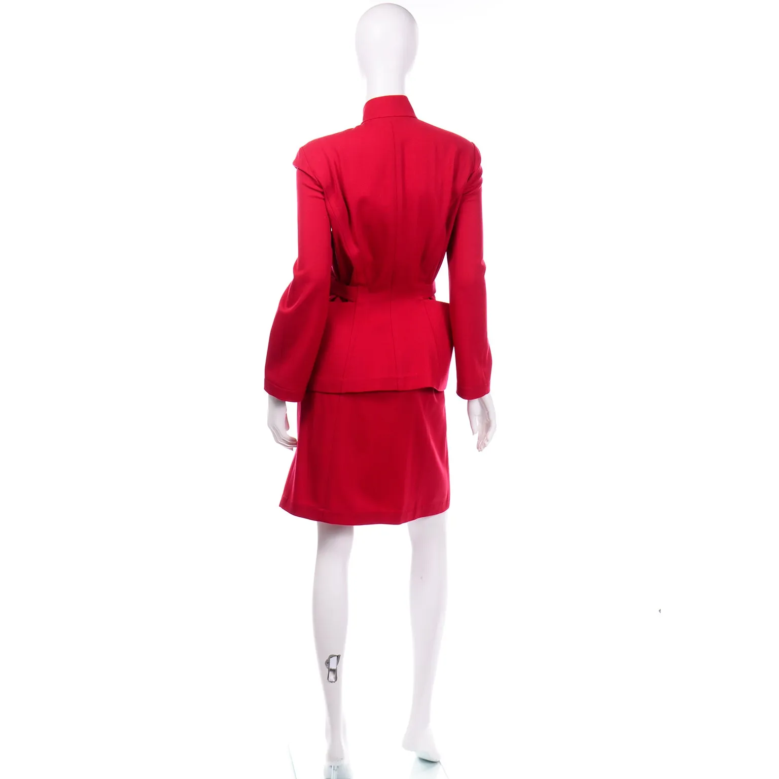 Thierry Mugler Paris Vintage Red Skirt and Jacket Suit