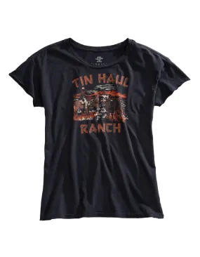 Tin Haul Womens Ranch Scene Grey 100% Cotton S/S T-Shirt