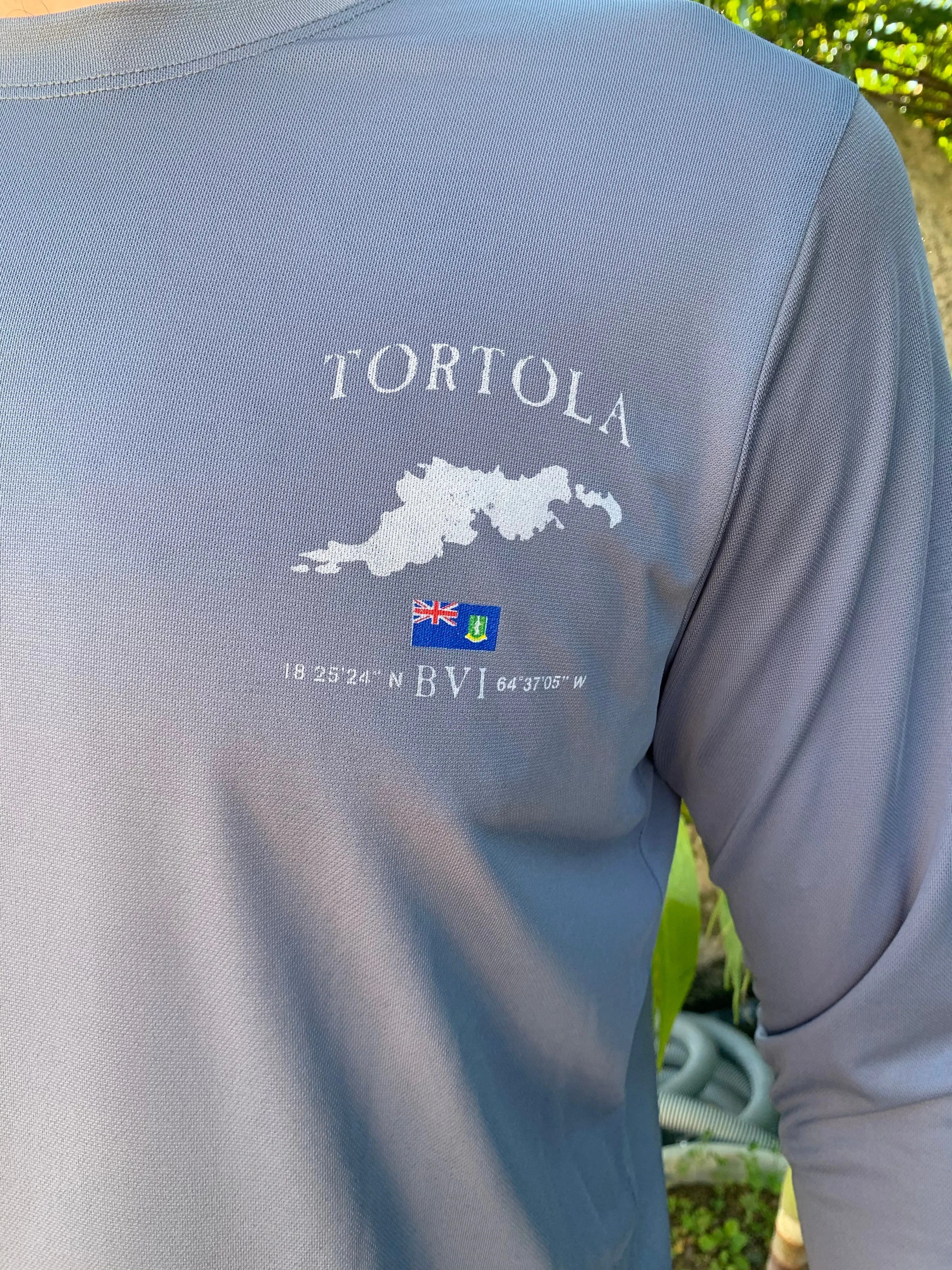 Tortola Flag Patch UPF50 Shirt - Voyage Grey