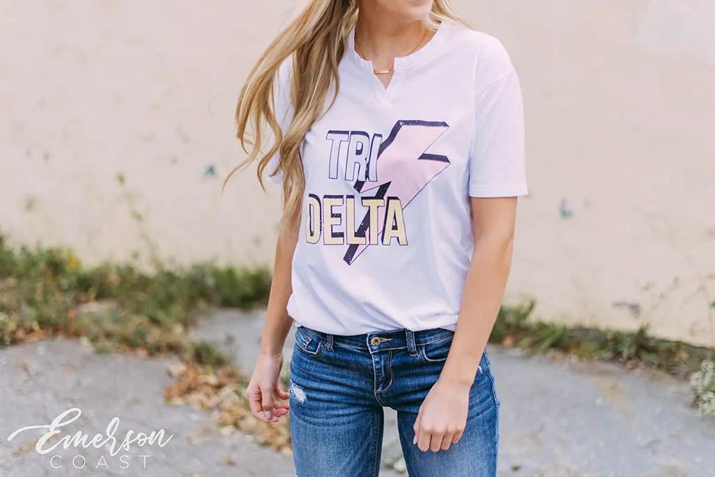 Tri Delta Pastel PR Notch Tee