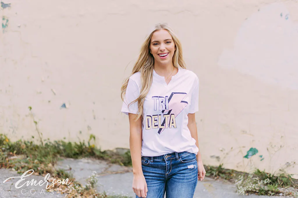 Tri Delta Pastel PR Notch Tee