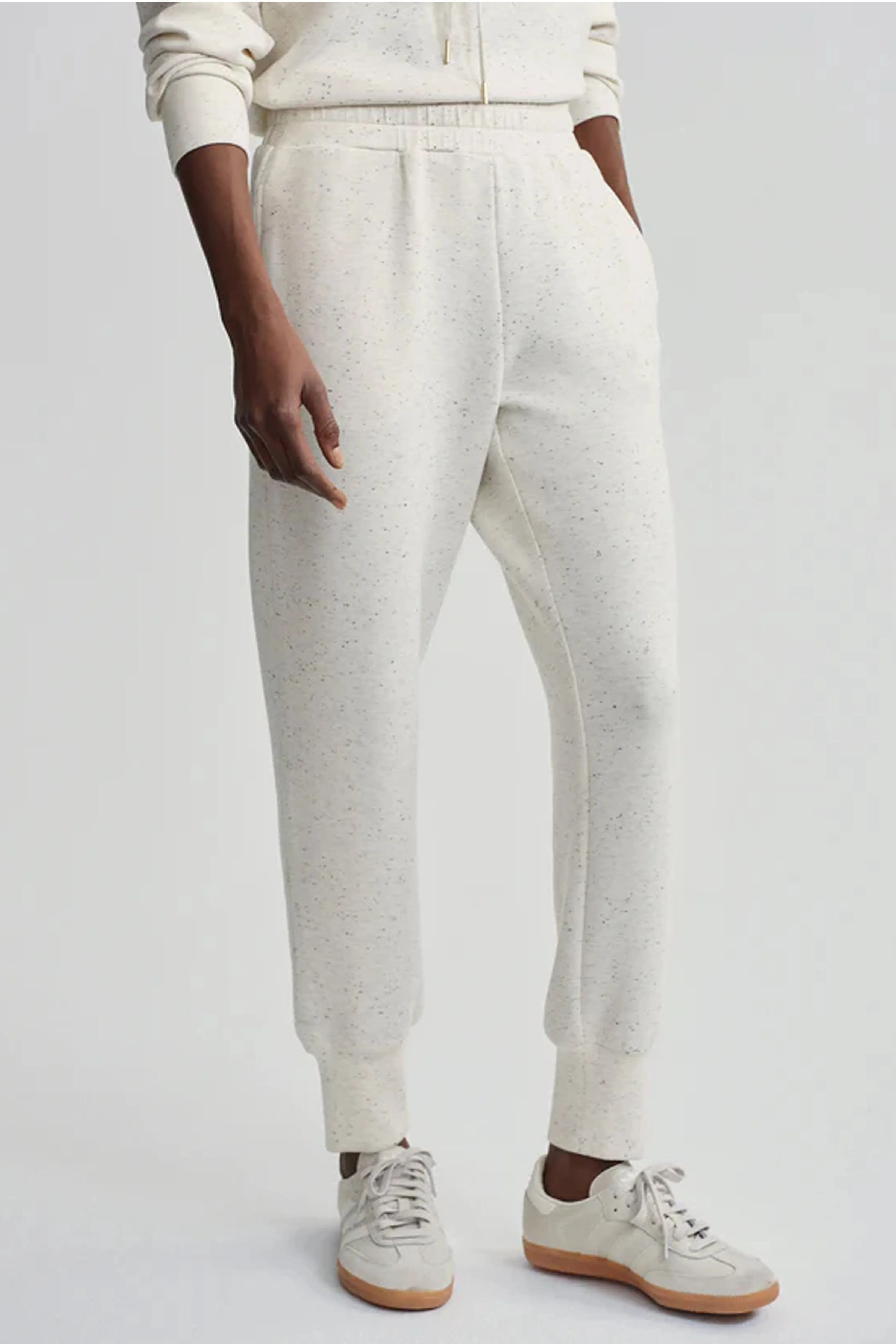 VARLEY | The Slim Cuff Pant 25 - Ivory Marl Fleck