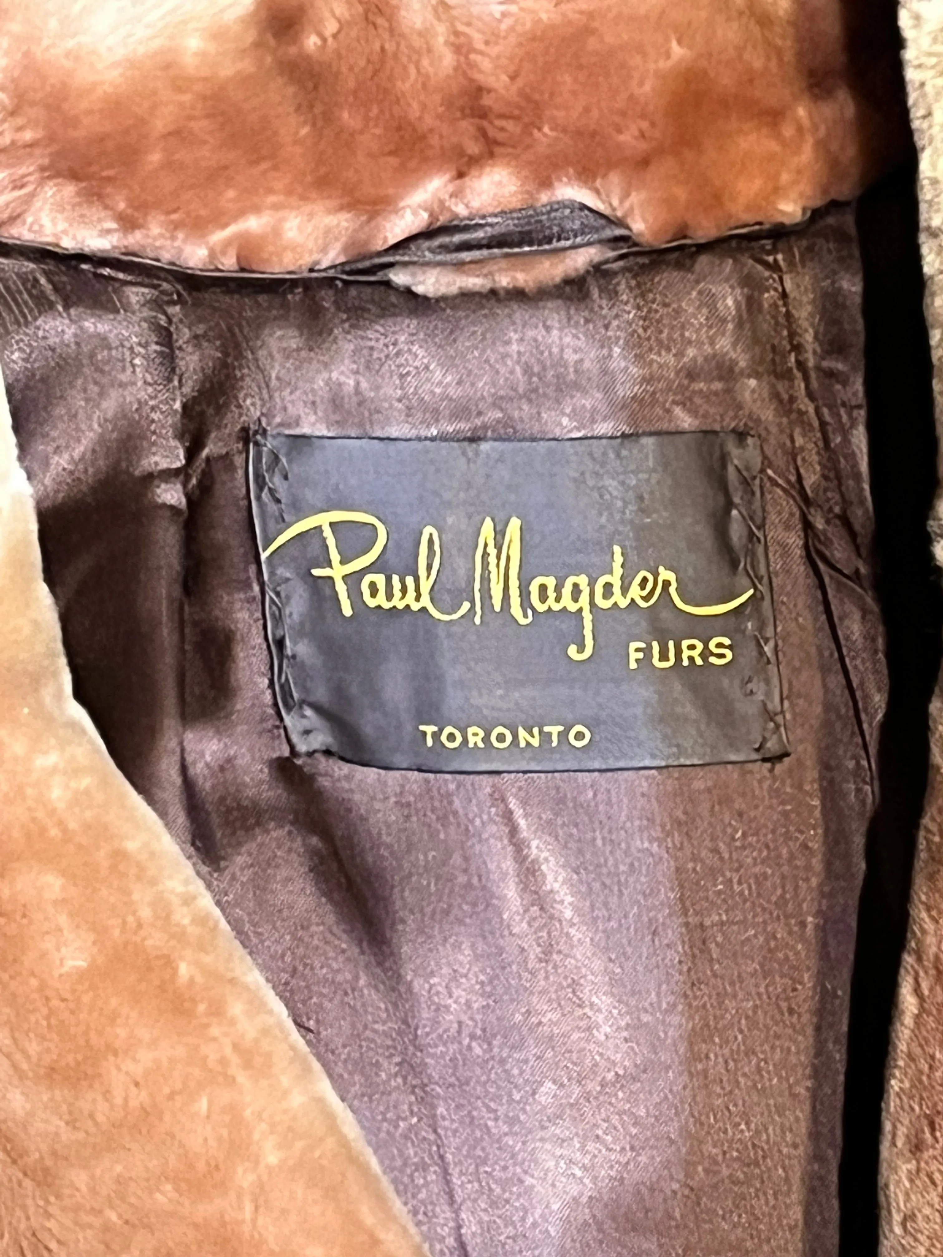 Vintage Paul Magder Light Brown Fur Coat, Made in Canada, Chest 52”