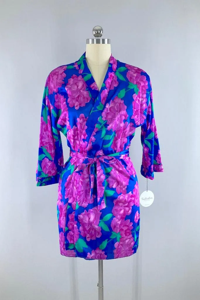 Vintage Roxanne Magenta Floral Robe