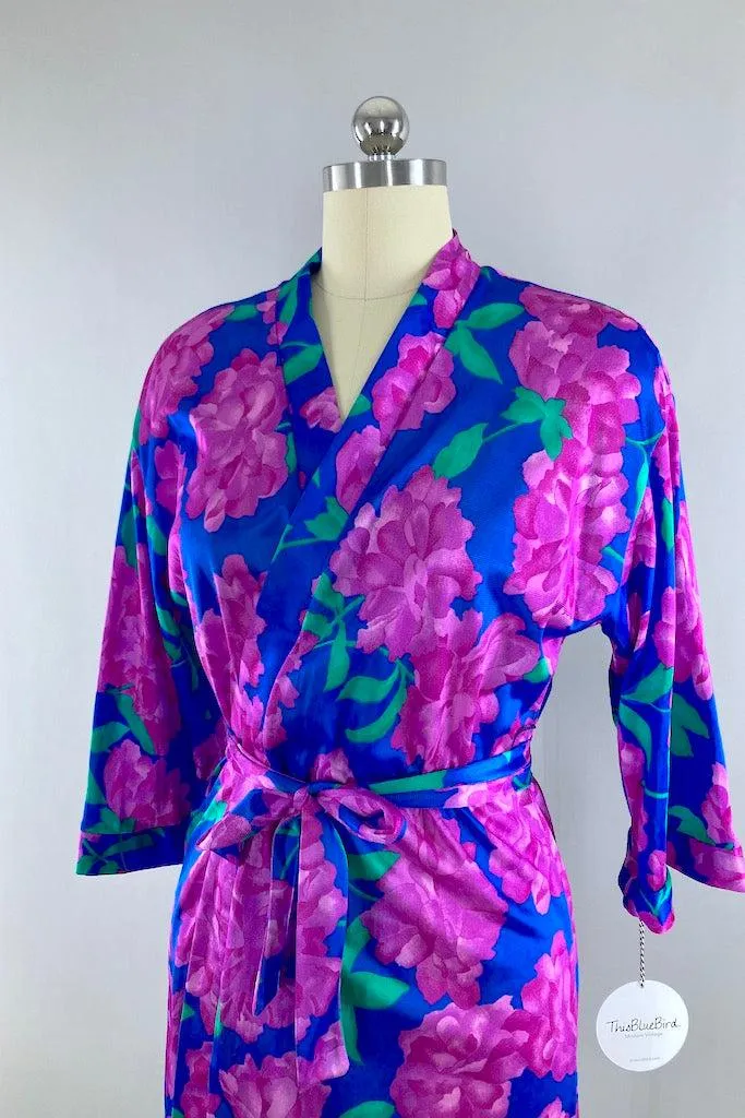 Vintage Roxanne Magenta Floral Robe