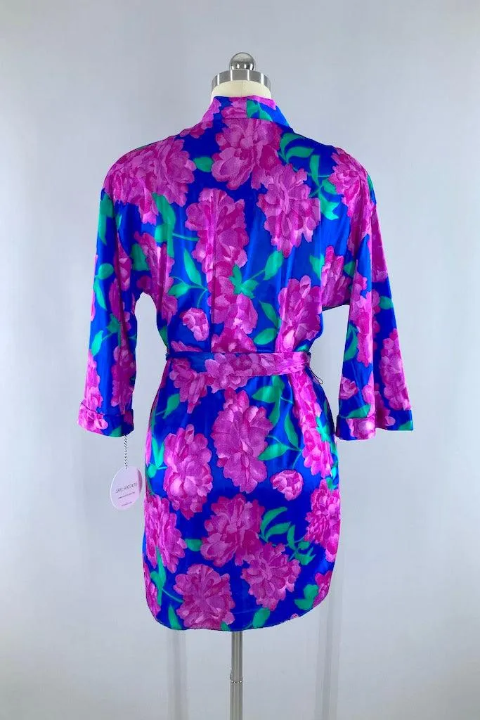 Vintage Roxanne Magenta Floral Robe