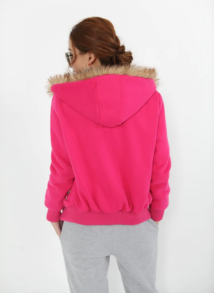 Women winter Coat,Sweatshirt Plus Large Fur Hooded Women Clothing