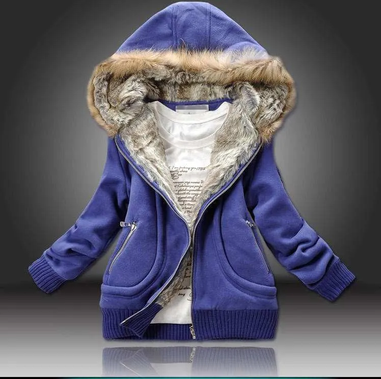 Women winter Coat,Sweatshirt Plus Large Fur Hooded Women Clothing