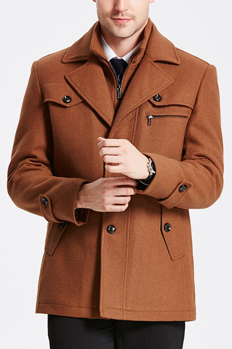 Wool Blend Classic Long Sleeve Coat